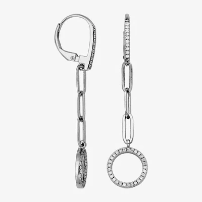 Fine Jewelry Paris 1901 By Charles Garnier Womens Cubic Zirconia Sterling Silver Drop Earrings In Transparent