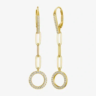 Fine Jewelry Paris 1901 By Charles Garnier Womens Cubic Zirconia 18k Gold Over Silver Drop Earrings In Transparent