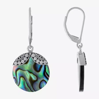 Fine Jewelry Bali Inspired Womens Abalone Sterling Silver Round Drop Earrings In Transparent