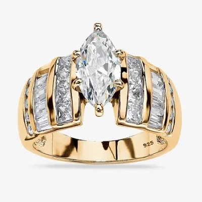 Fine Jewelry Diamonart Womens 3 3/4 Ct. T.w. White Cubic Zirconia 14k Gold Over Silver Engagement Ring In Multi