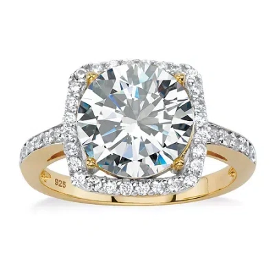 Fine Jewelry Diamonart Womens 4 1/4 Ct. T.w. White Cubic Zirconia 14k Gold Over Silver Cocktail Ring In Multi
