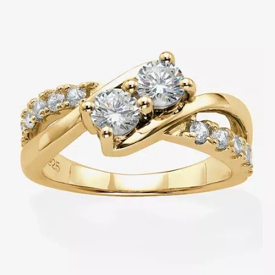 Fine Jewelry Diamonart Womens 1 1/5 Ct. T.w. Cubic Zirconia 14k Gold Over Silver Promise Ring In Multi