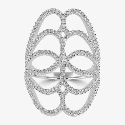 Fine Jewelry Diamonart Womens Cubic Zirconia Sterling Silver Cocktail Ring In Silver