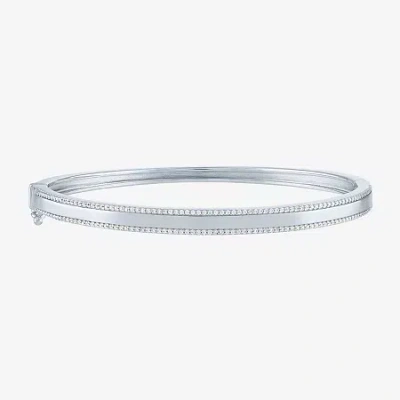 Fine Jewelry Diamond Addiction (g-h / Si2-i1) Womens 1/2 Ct. T.w. Lab Grown White Diamond Sterling Silver Bangle  In Silver