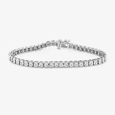 Fine Jewelry Womens 1/4 Ct. T.w. Lab Grown White Diamond Sterling Silver 8 Inch Tennis Bracelet In Transparent