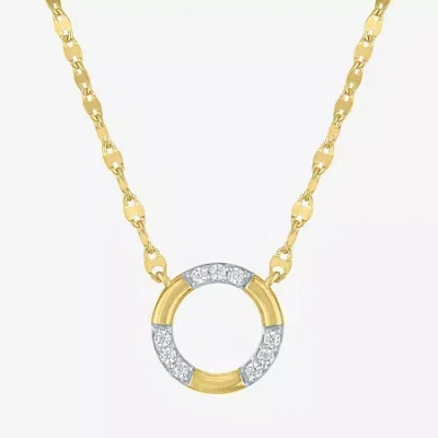 Fine Jewelry (g-h/ I1-i2) Womens 1/10 Ct. T.w. Lab Grown White Diamond 14k Gold Over Silver Sterling Silver Circl In Transparent