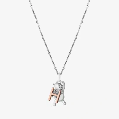 Wonder Fine Jewelry Disney Jewels Collection Initial "a" Womens Diamond Accent Natural White Diamond 14k Rose Gold Over 