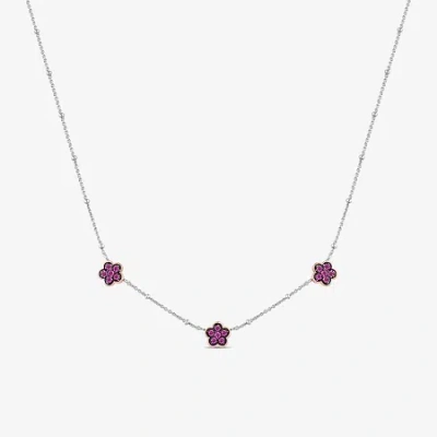 Barbie Womens 10k Rose Gold Sterling Silver 16 Inch Bead Chain Necklace In Pink