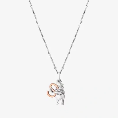 Wonder Fine Jewelry Disney Jewels Collection Initial "a" Womens Diamond Accent Natural White Diamond 14k Rose Gold Over  In Sand