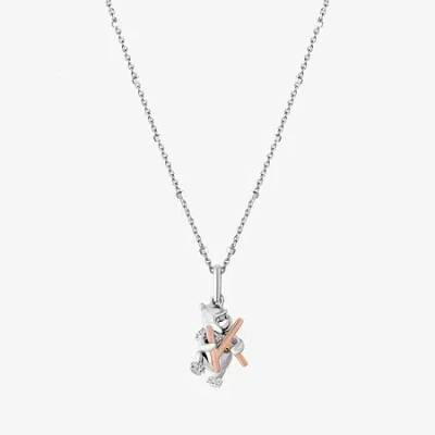 Wonder Fine Jewelry Disney Jewels Collection Initial "a" Womens Diamond Accent Natural White Diamond 14k Rose Gold Over  In Black