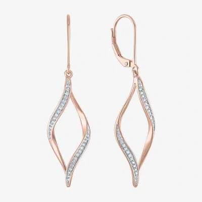 Fine Jewelry 1/10 Ct. T.w. Natural White Diamond Twisted Earrings In Sterling Silver Or 14k Gold Over Silver