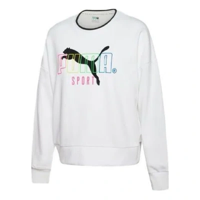 Puma (wmns)  Long Sleeve Sweater 'white Black' In Multi