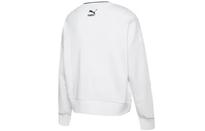 Puma (wmns)  Long Sleeve Sweater 'white Black' In Multi