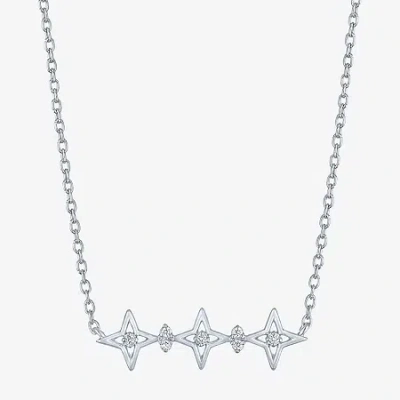 Fine Jewelry Diamond Accent (g-h / Si2-i1) Womens Diamond Accent Lab Grown White Diamond Sterling Silver Star 18  In Transparent