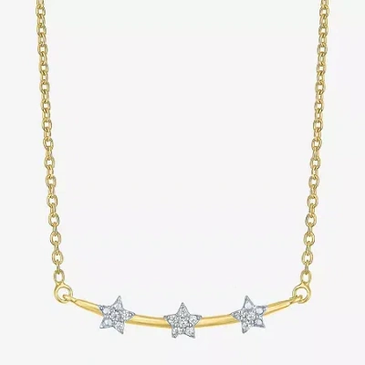 Fine Jewelry Diamond Accent (g-h / Si2-i1) Womens Diamond Accent Lab Grown White Diamond 14k Gold Over Silver Ste In Transparent