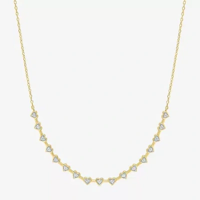 Fine Jewelry (g-h / Si2-i1) Womens White Diamond 14k Gold Over Silver Sterling Silver 18 Inch Tennis Necklace In Transparent