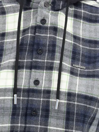 Coperni Women Hooded Shirt In Blue