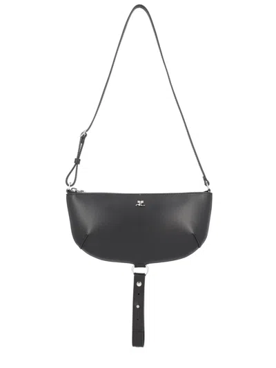 Courrèges Courreges Women Holy Eclipse Leather Shoulder Bag In Black