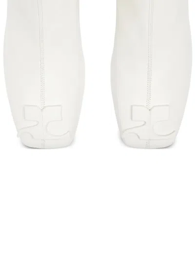 Courrèges Courreges Women Ankle Boots With 70mm Block Heel In White