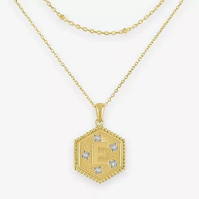 Fine Jewelry Intial "a" Womens Diamond Accent Natural White Diamond 2-pc. Necklace Set