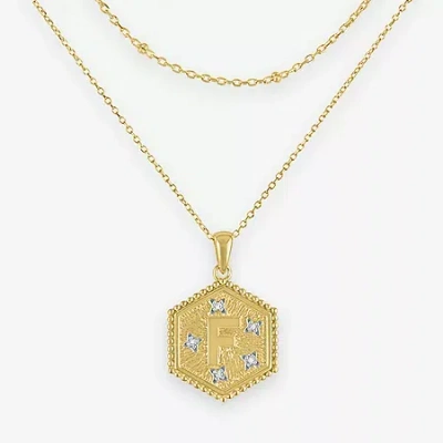 Fine Jewelry Intial "a" Womens Diamond Accent Natural White Diamond 2-pc. Necklace Set