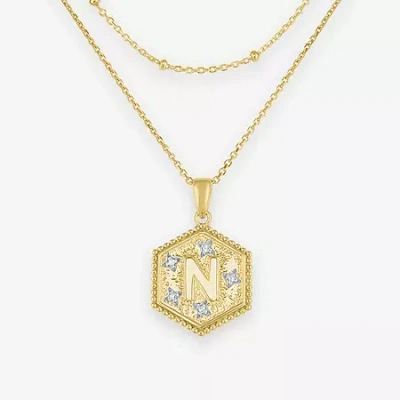 Fine Jewelry Intial "a" Womens Diamond Accent Natural White Diamond 2-pc. Necklace Set