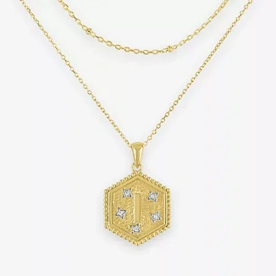 Fine Jewelry Intial "a" Womens Diamond Accent Natural White Diamond 2-pc. Necklace Set