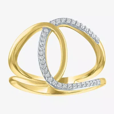 Fine Jewelry Diamond Addiction Double C Link Womens 1/10 Ct. T.w. Genuine White Diamond Cocktail Ring In Multi