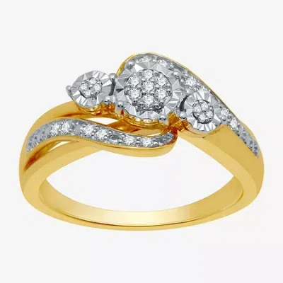 Fine Jewelry Womens 1/7 Ct. T.w. Natural White Diamond Cluster Halo Cocktail Ring In Sterling Silver Or 14k Gold  In Multi