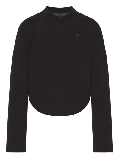 Courrèges Heritage Crepe Cropped Blazer Jacket In Black