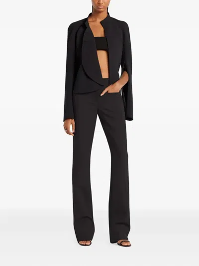 Courrèges Heritage Crepe Cropped Blazer Jacket In Black