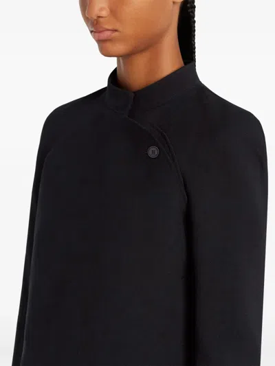 Courrèges Heritage Crepe Cropped Blazer Jacket In Black