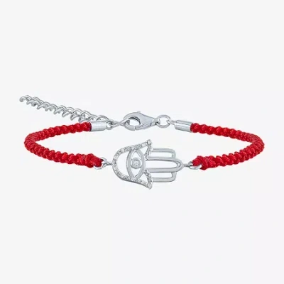 Fine Jewelry Diamond Accent Womens Diamond Accent Diamond Sterling Silver Cord Bracelet In Transparent