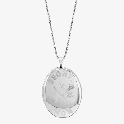 Fine Jewelry Limited Quantities! "sports Mom" Womens Sterling Silver 18 Inch Locket Necklace In Transparent
