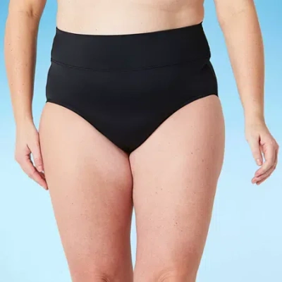 Trimshaper Womens Plus High Waist Bikini Swimsuit Bottom In Black