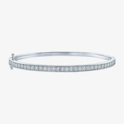 Fine Jewelry (g-h / Si2-i1) 1/4 Ct. T.w. Lab Grown White Diamond Sterling Silver Or 14k Gold Over Silver Bangle B In Silver