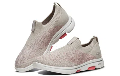 Skechers (wmns)  Go Walk 5 Running Shoes Brown/pink/white In Neutral