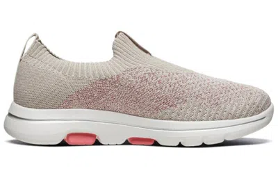 Skechers (wmns)  Go Walk 5 Running Shoes Brown/pink/white In Neutral