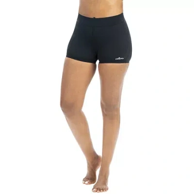 Dolfin Aquashape Solid Fitted Womens Lined Swim Shorts In Black