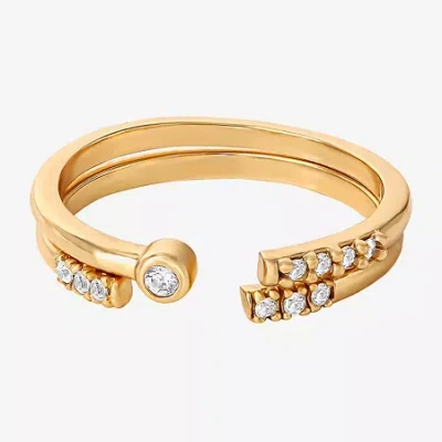 Fine Jewelry Limited Quantities! Womens White Cubic Zirconia 14k Gold Over Silver Ring Set In Yellow