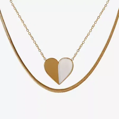 Fine Jewelry Limited Quantities! Womens Heart 2-pc. Necklace Set In Yellow