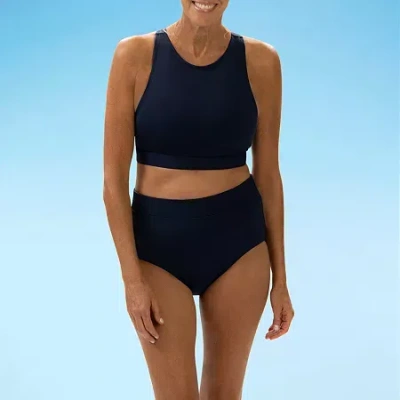 Dolfin Aquashape Women's Longline Bikini Top In Blue