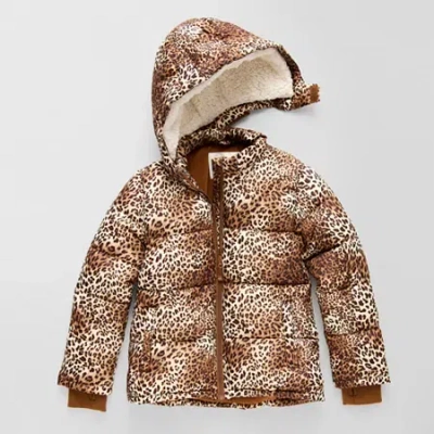 Thereabouts Little & Big Kid Girls Water Resistant Heavyweight Puffer Jacket In Brown