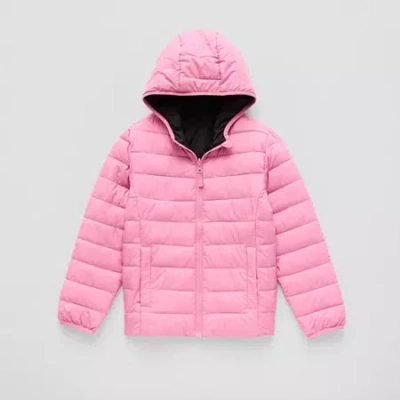 Thereabouts Little & Big Kid Girls Midweight Puffer Jacket In Pink