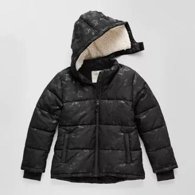 Thereabouts Little & Big Kid Girls Water Resistant Heavyweight Puffer Jacket In Black