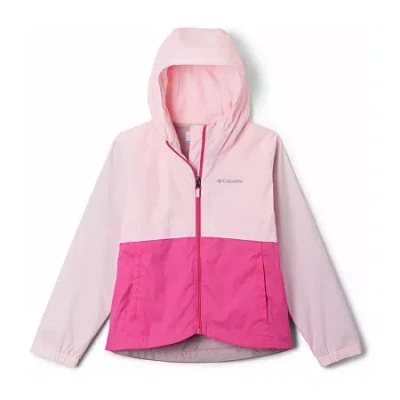 Columbia Rain-zilla Little & Big Kid Girls Hooded Waterproof Midweight Raincoat In Pink