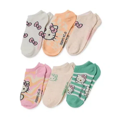 Hello Kitty Big Kid Girls Multi-pack 6 Pair  Low Cut Socks In Multi