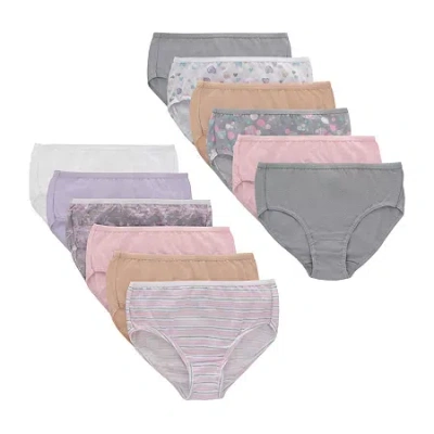 Hanes Little & Big Kid Girls 12 Pack Briefs Gubr12 In Multi