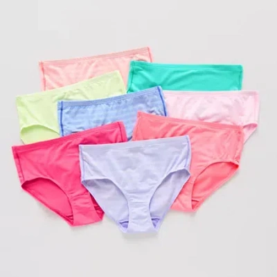 Hanes Pure Comfort Microfiber Little & Big Kid Girls 8 Pack Brief Panty Gupsyb In Multi