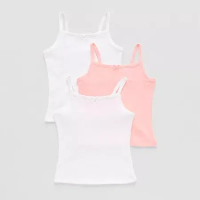 Okie Dokie Toddler Girls U Neck Sleeveless 3 Pack Camisole In White